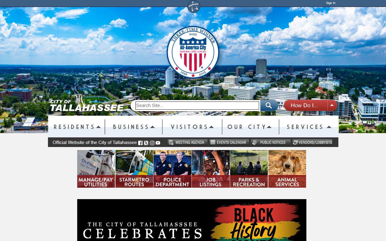 Tallahassee city website obituary death records resources
