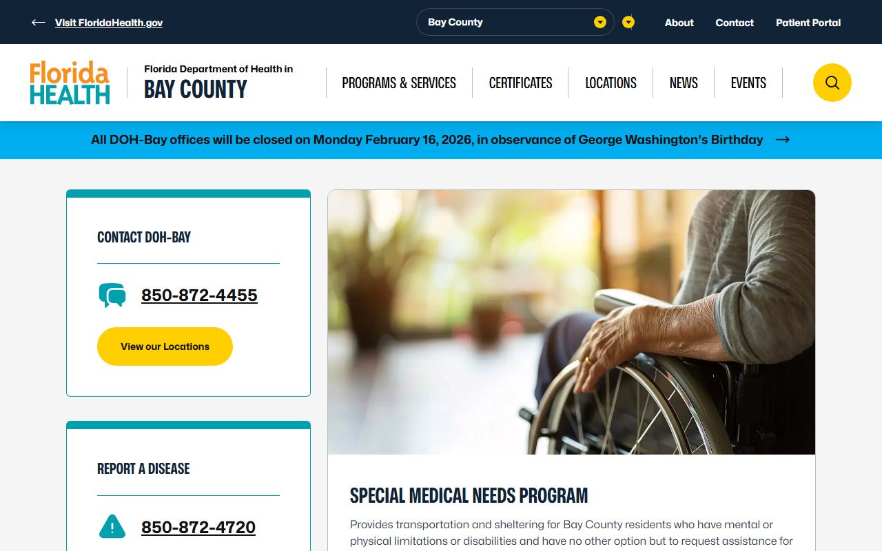 Bay County obituary death records DOH portal
