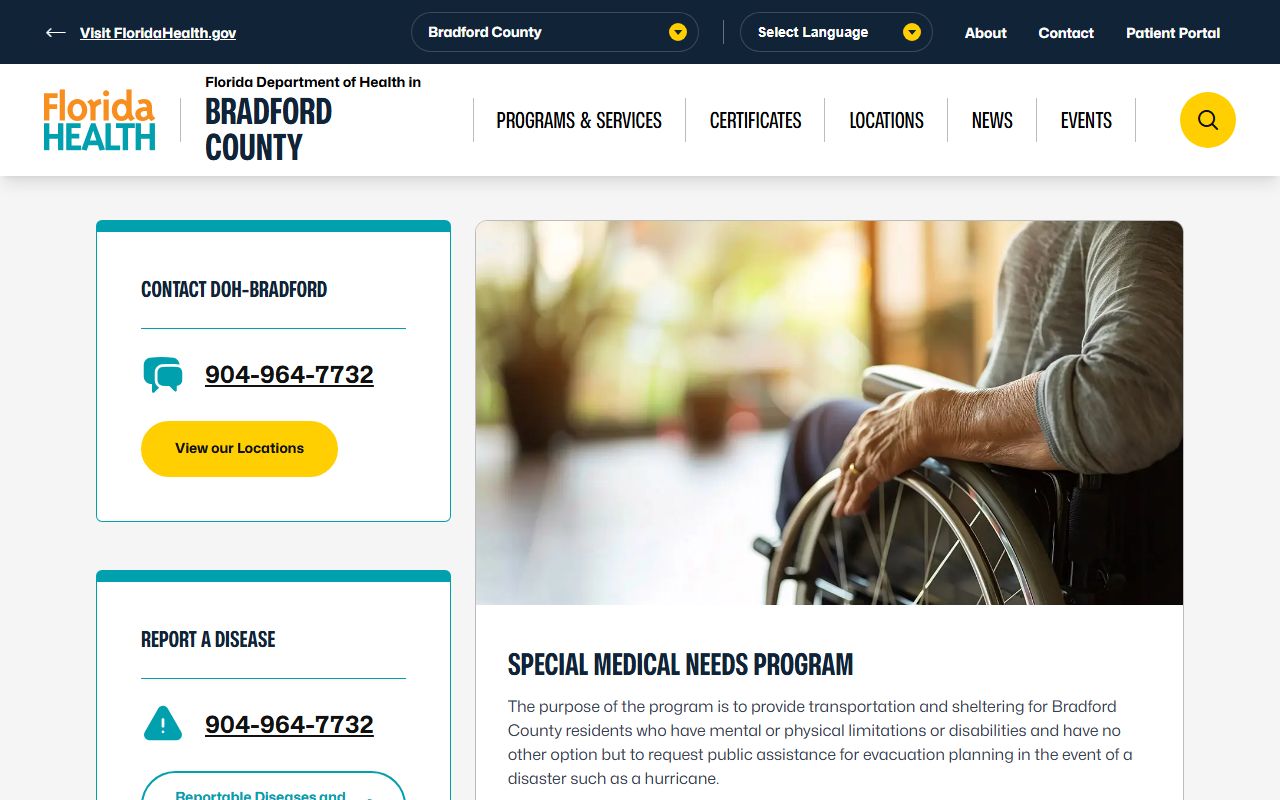 Bradford County obituary death records DOH main page