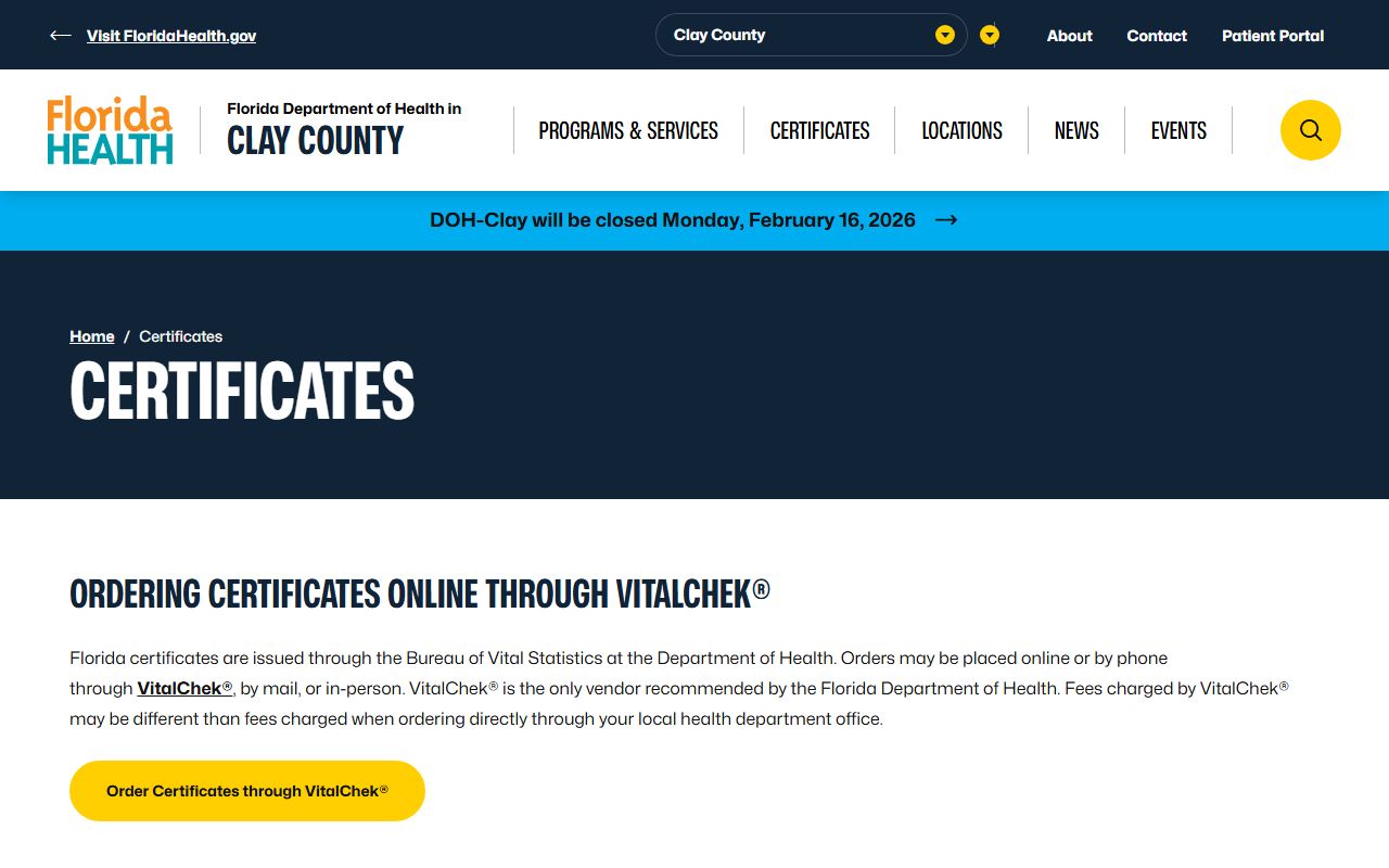 Clay County obituary death records vital records page