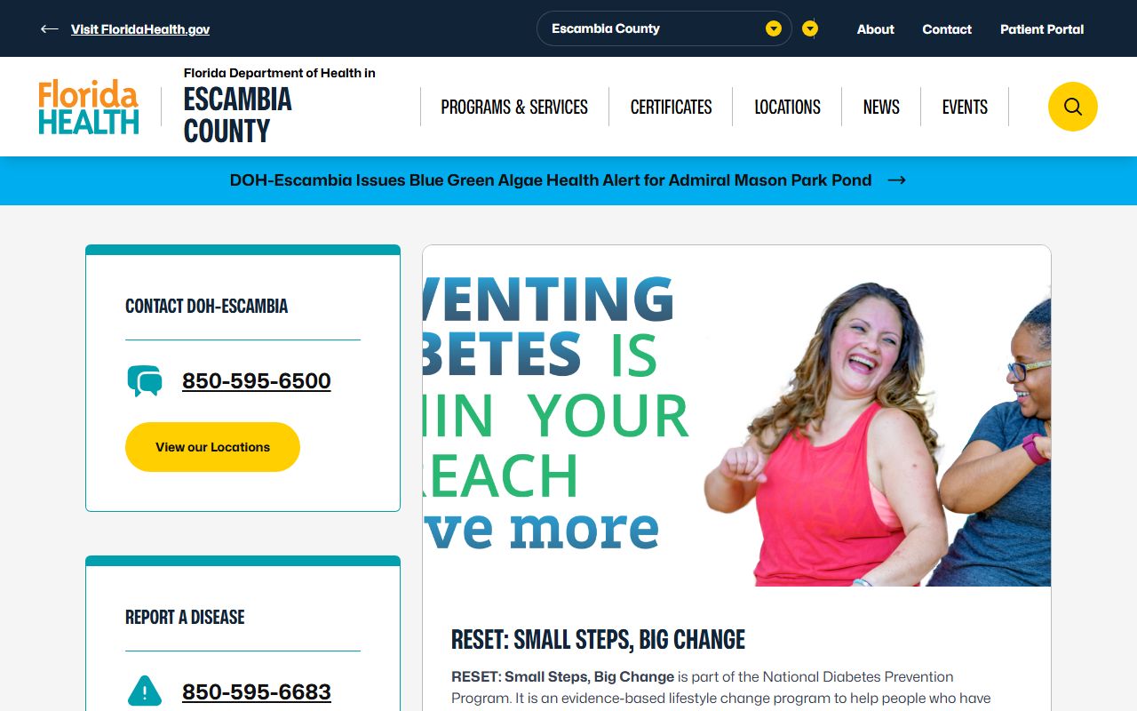 Escambia County obituary death records DOH portal