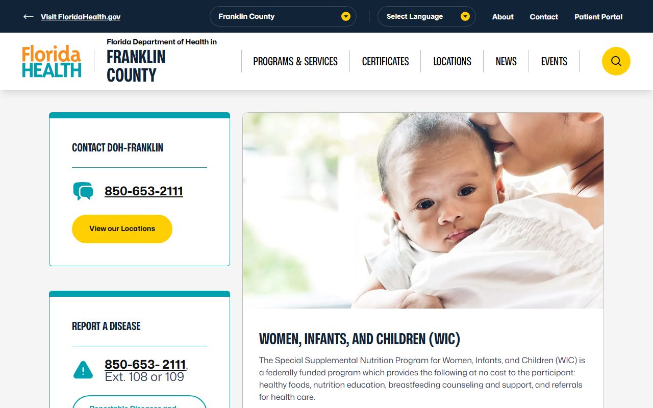Franklin County obituary death records DOH main page