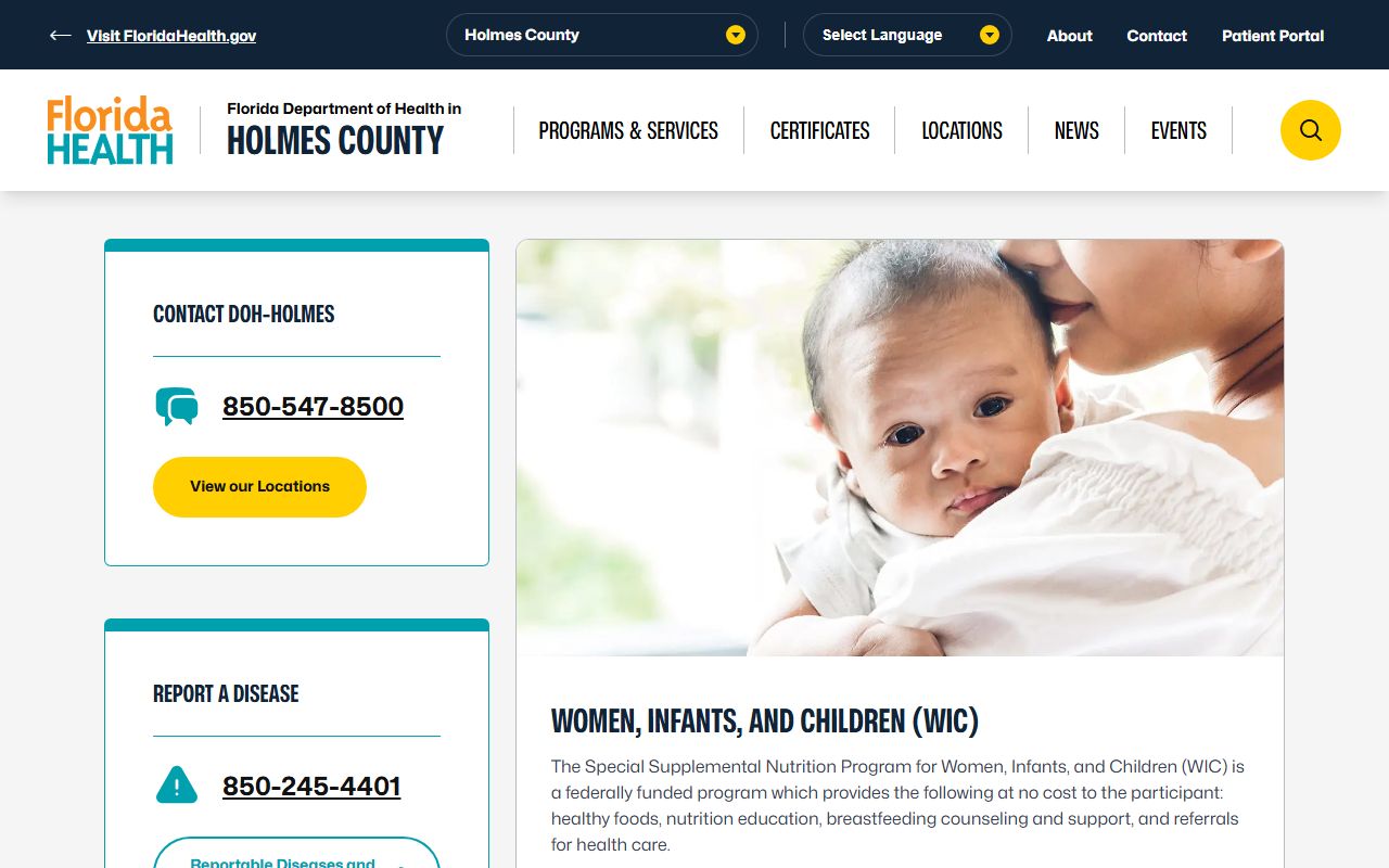Holmes County obituary death records DOH main page
