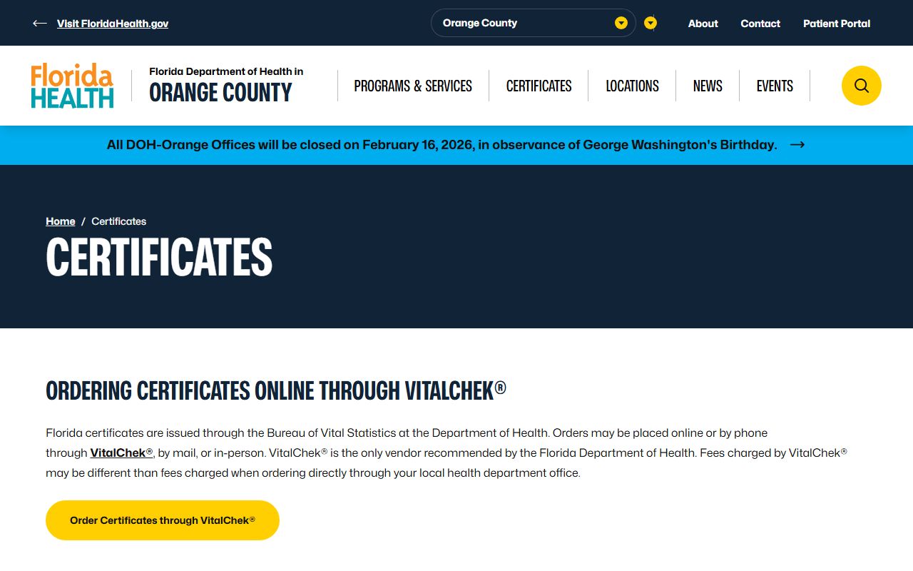 Orange County obituary death records certificates page