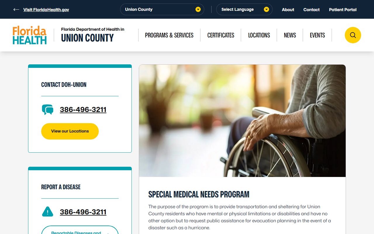 Union County obituary death records DOH portal