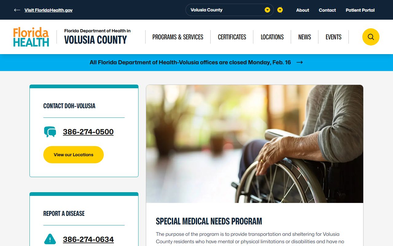Volusia County obituary death records DOH portal